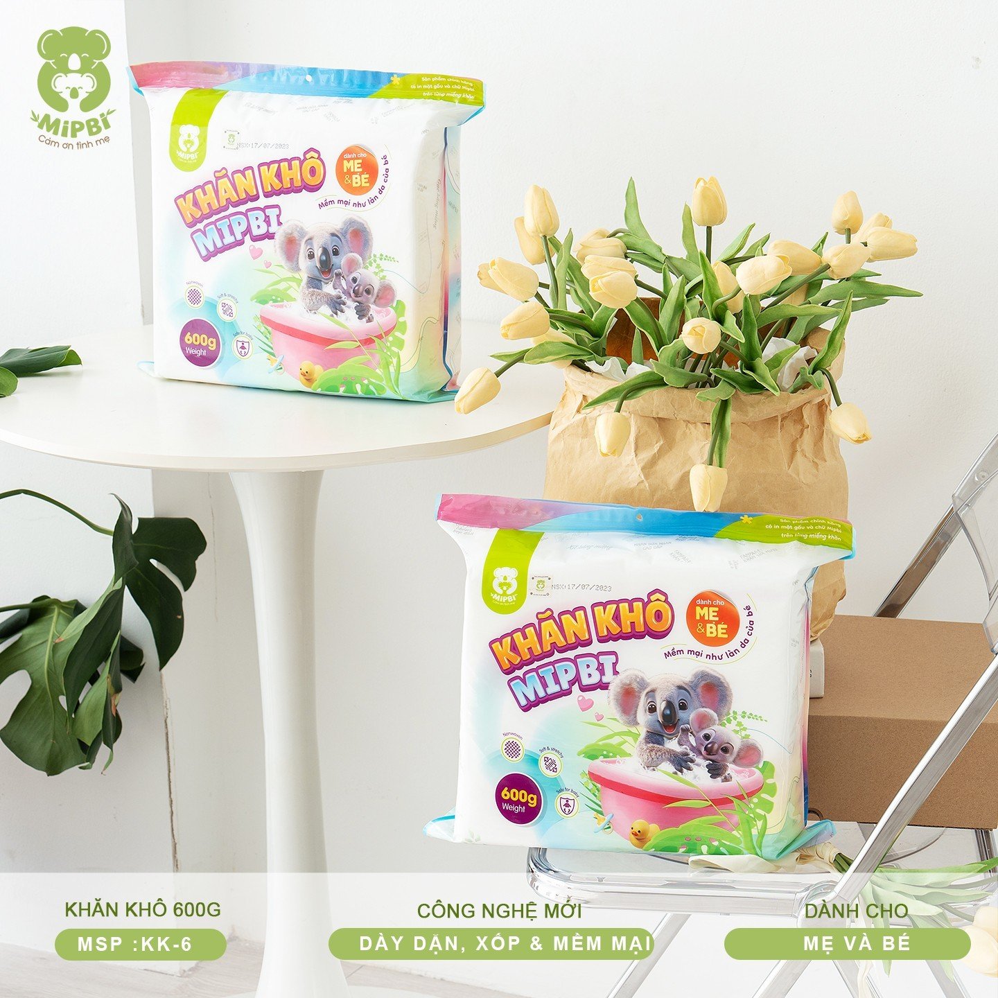 KHĂN KHÔ MIPBI 600G