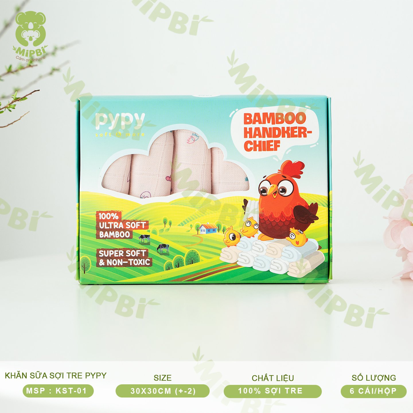 KHĂN SỮA SỢI TRE PYPY- 2 LỚP