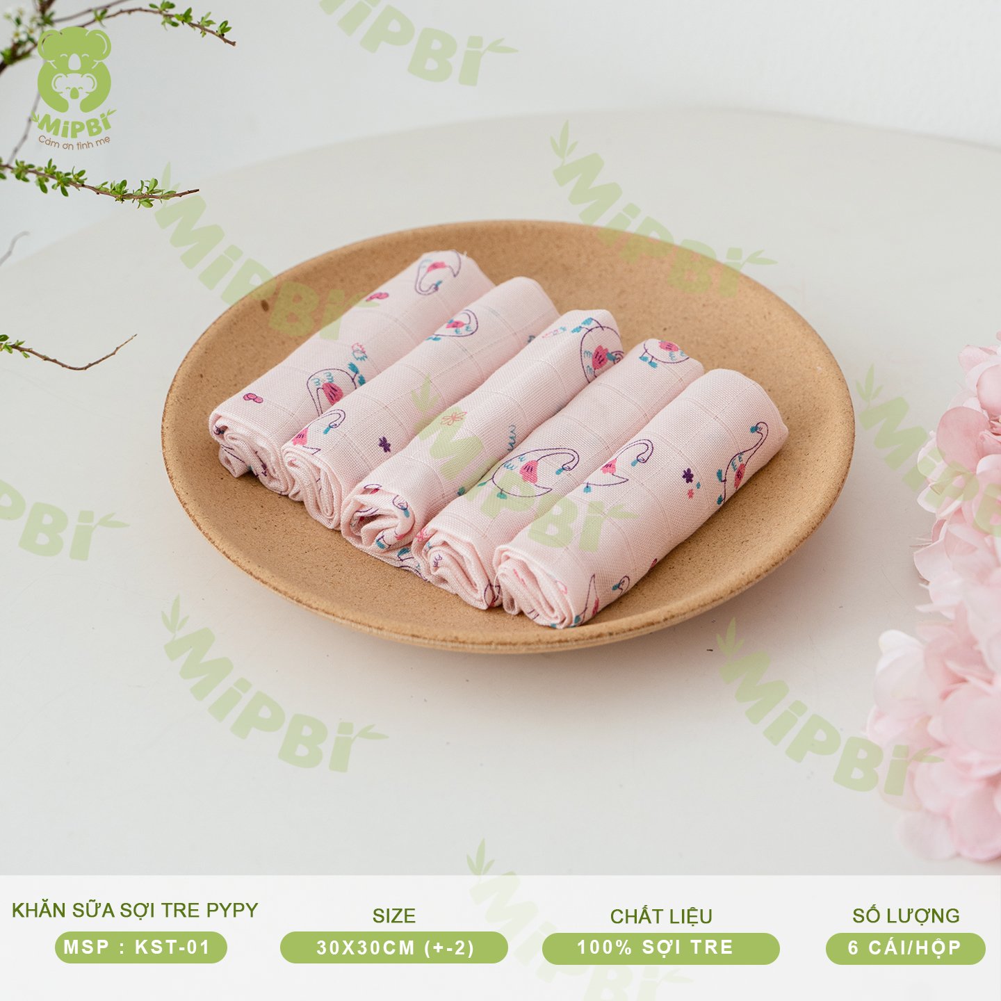 KHĂN SỮA SỢI TRE PYPY- 2 LỚP