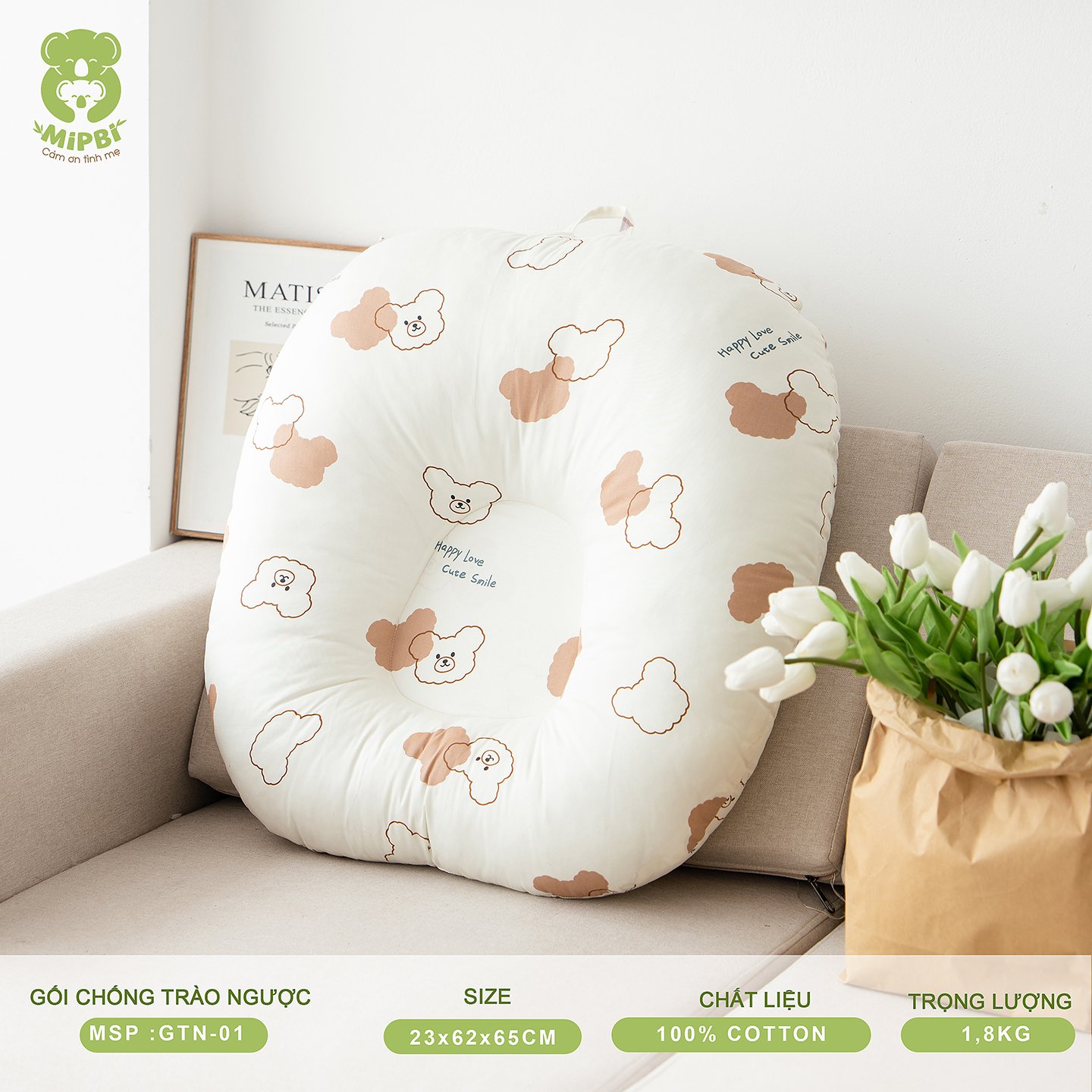 Gối Xô Nhăn Chống Trào Ngược - Version 2