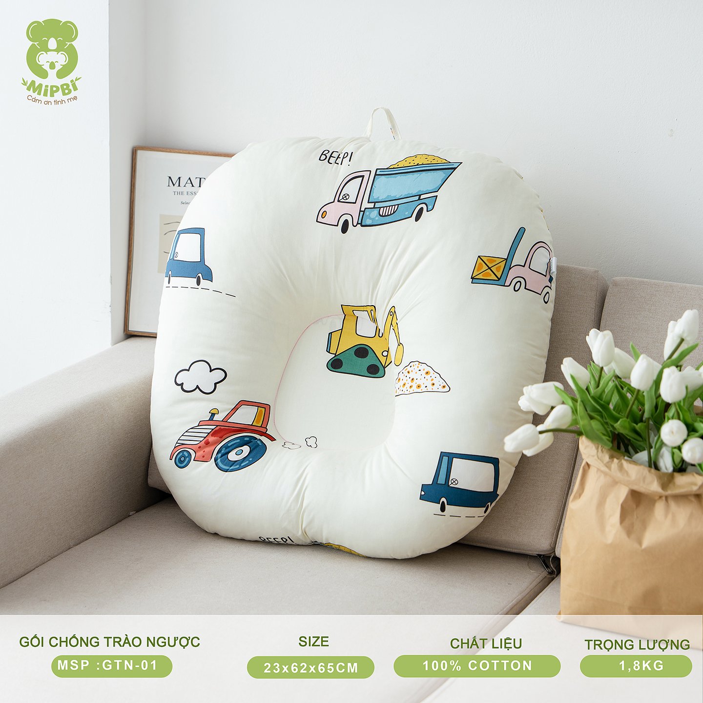 Gối Xô Nhăn Chống Trào Ngược - Version 2