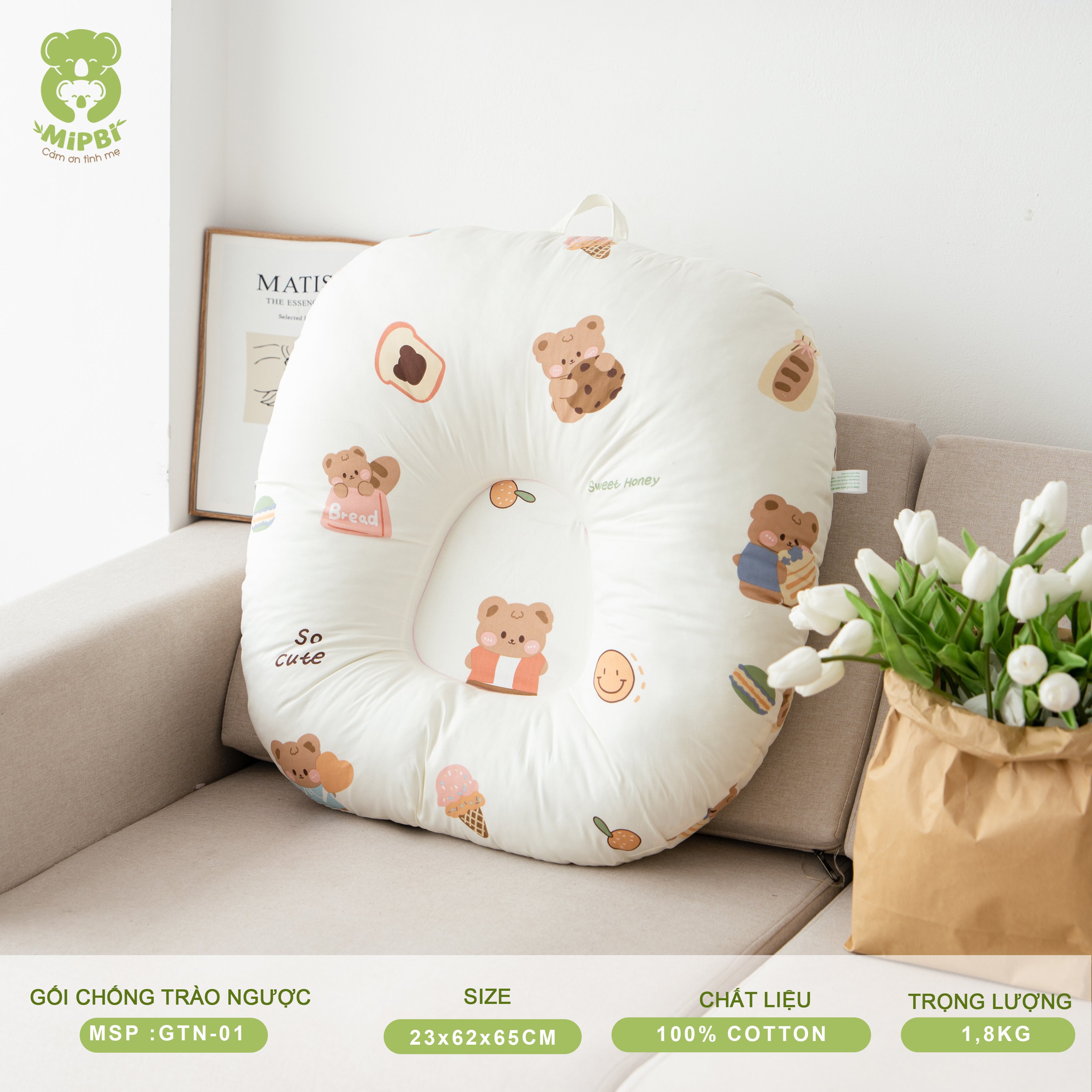 Gối Xô Nhăn Chống Trào Ngược - Version 2