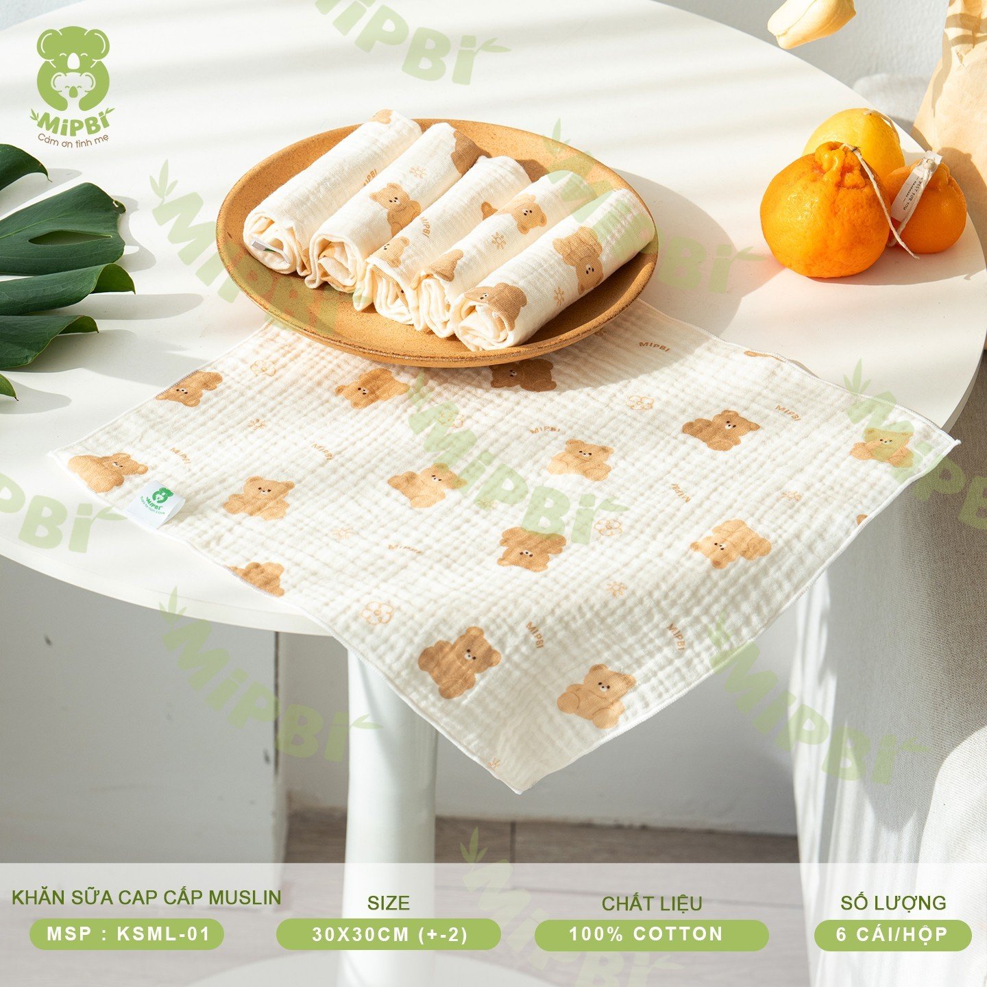 Khăn Sữa Cao Cấp MUSLIN