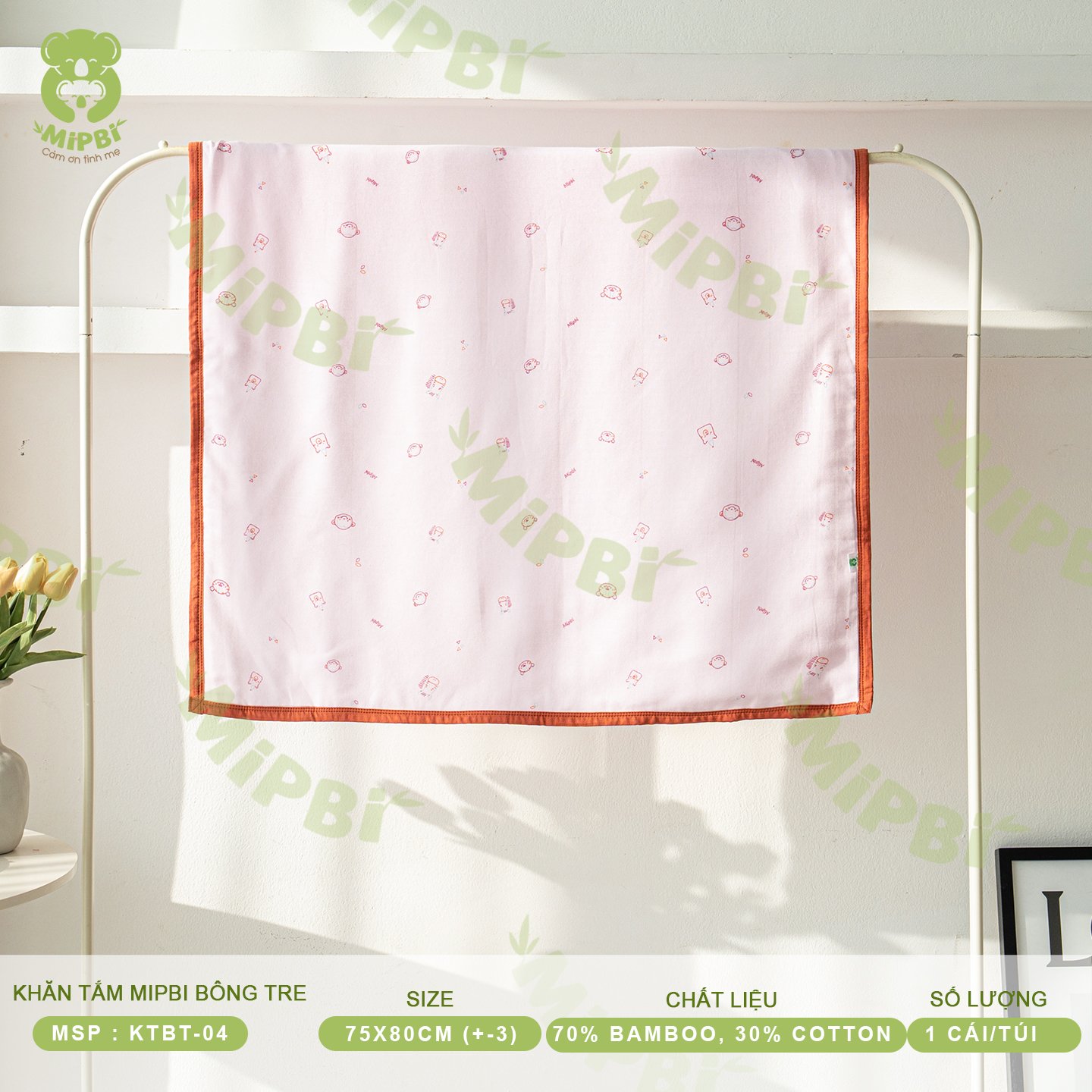 Khăn Tắm MIPBI Bông Tre (4 lớp- 6 lớp)