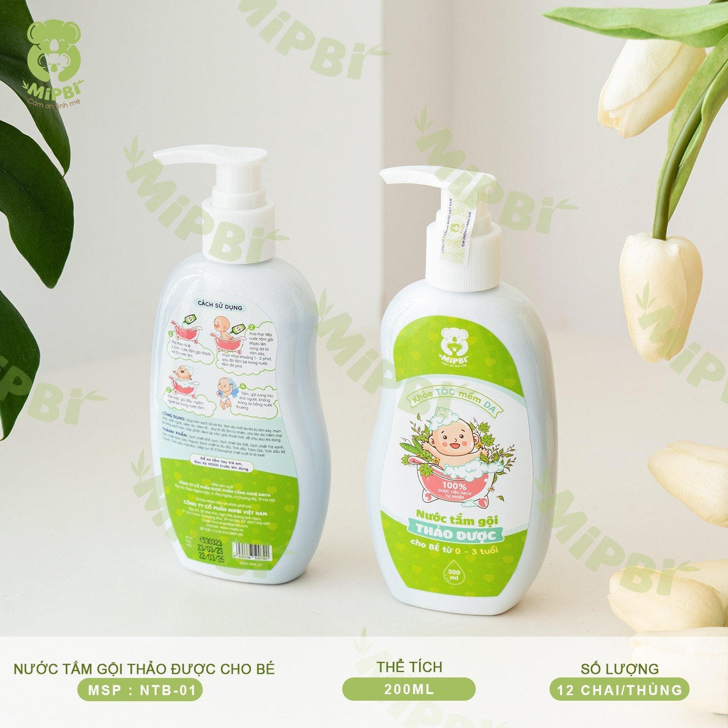 NƯỚC TẮM GỘI THẢO DƯỢC CHO BÉ ( Có Vòi )