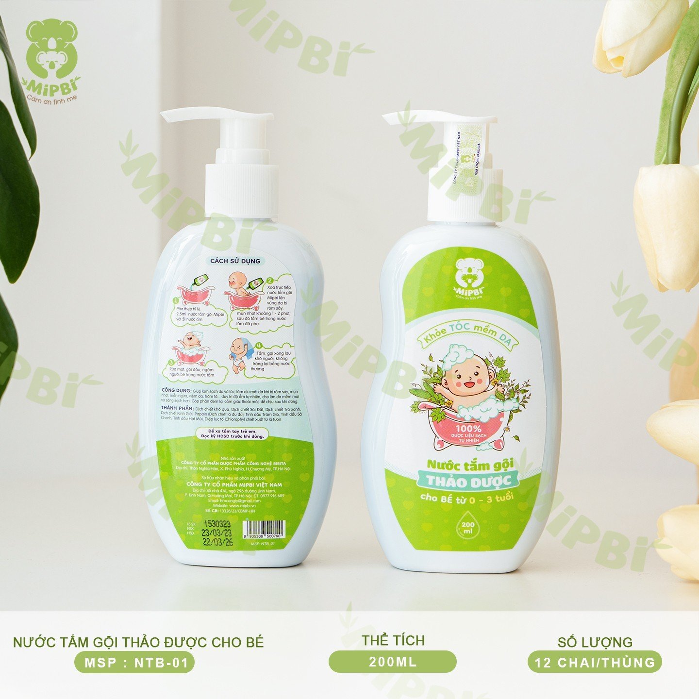 NƯỚC TẮM GỘI THẢO DƯỢC CHO BÉ ( Có Vòi )