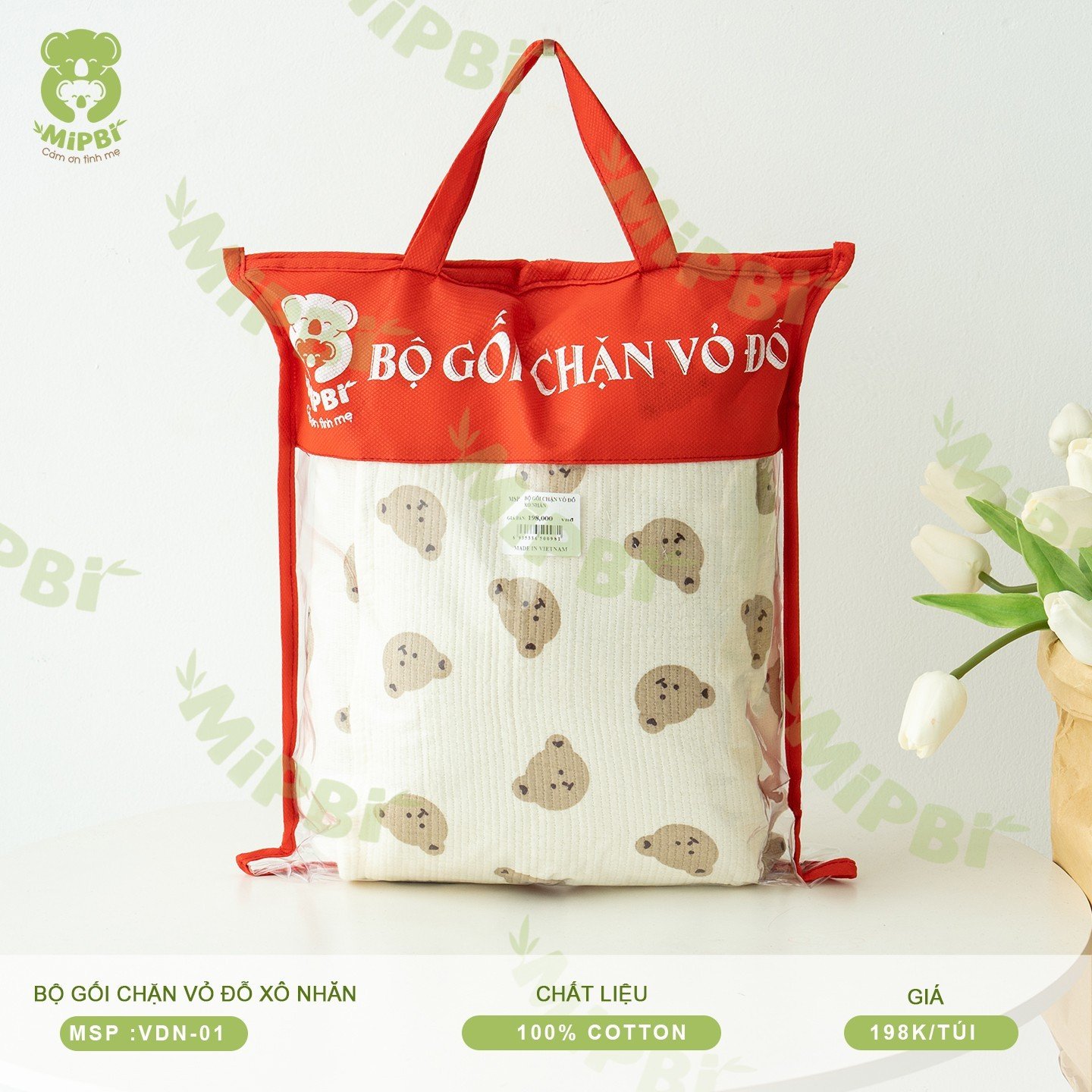 Bộ Gối Chặn Vỏ Đỗ Xô Nhăn