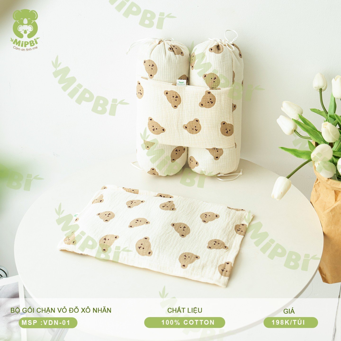 Bộ Gối Chặn Vỏ Đỗ Xô Nhăn